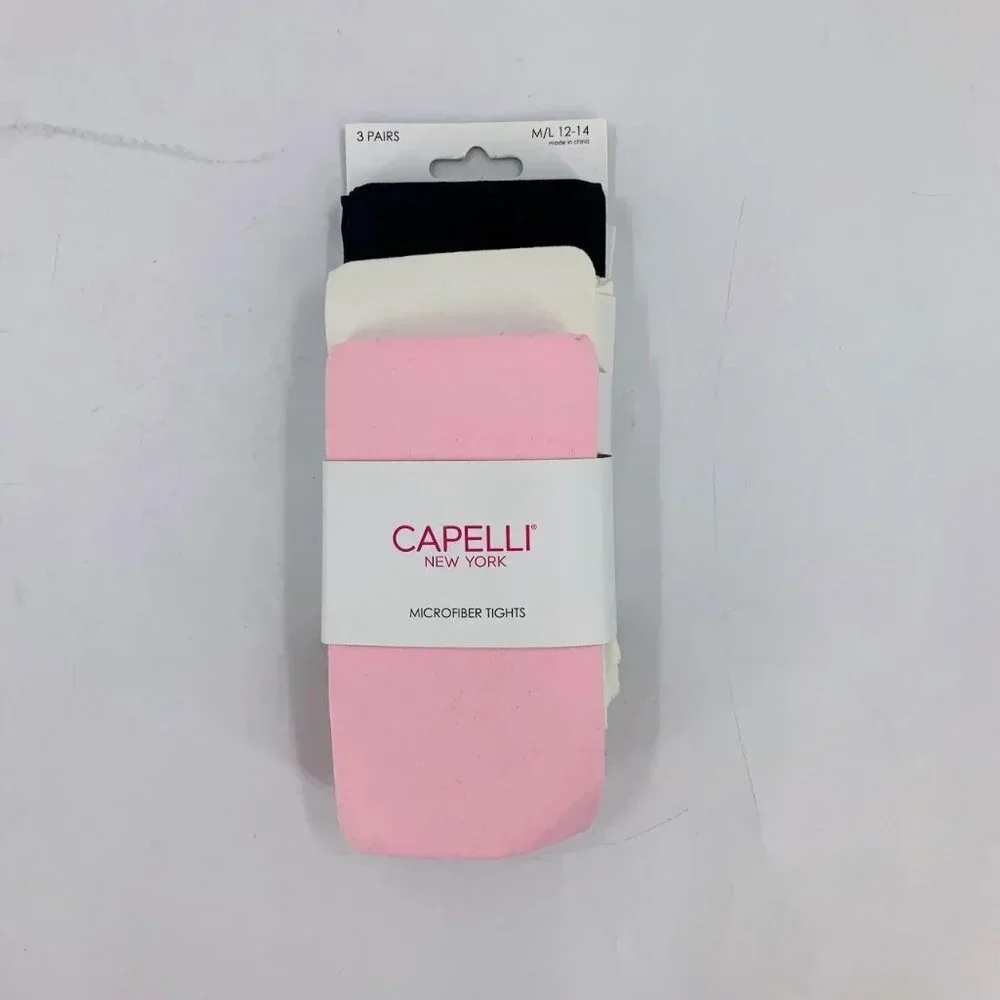 Capelli New York Girls Microfiber Tights 3 Pairs SZ 12/14‎ NWT